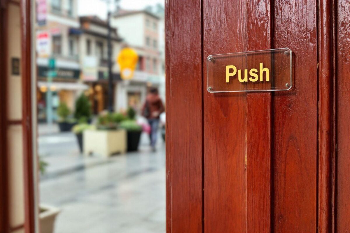 Que signifie porte poussant gauche ou droite ?
